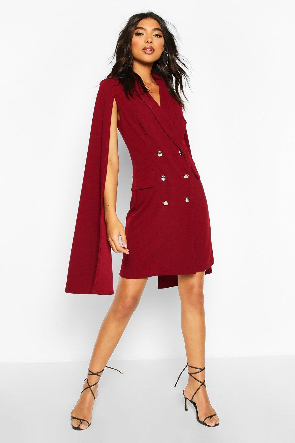Tall Double Breasted Cape Blazer Dress ...